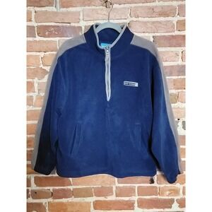 Big Dogs Sweater Mens Small‎ Navy High Tech Gear Fleece Mock Neck Quarter Zip